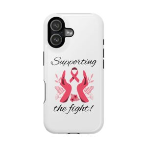 “Supporting the Fight” Pink Ribbon Cancer Awareness Magnetic phone Case-fits iphones